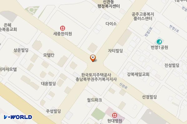 신관로 주차장 위치 지도 — 충청남도 공주시 신관동 629