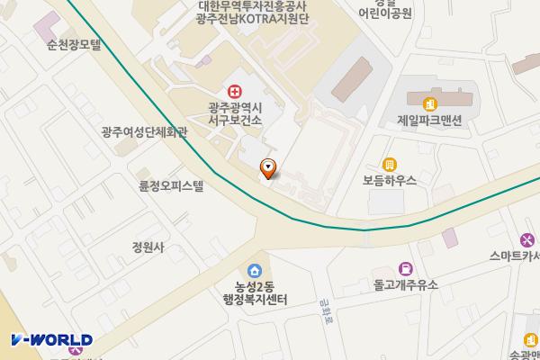 서구청사 의회동 부설주차장 위치 지도 — 전남광주통합특별시 서구 경열로 33