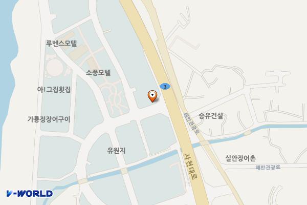 실안관광지 주차장 위치 지도 — 경상남도 사천시 실안동 1234-1