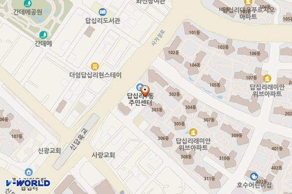 답십리1동주민센터 위치 지도 — 서울특별시 동대문구 사가정로 30