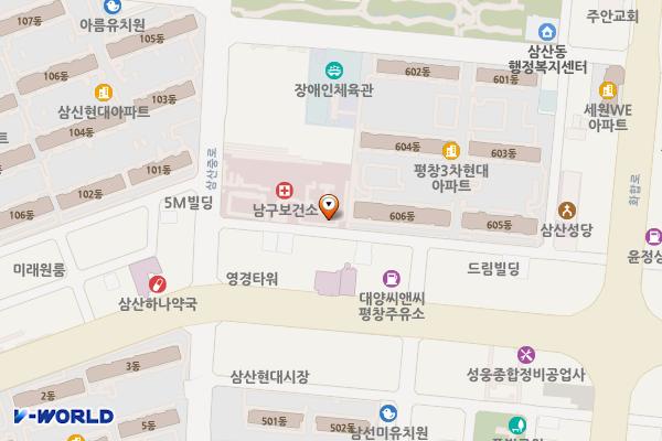 울산남구보건소 주차장 위치 지도 — 울산광역시 남구 삼산중로 132
