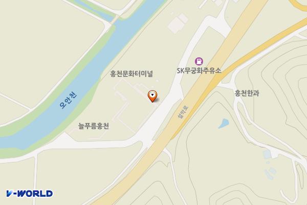 홍천늘푸름한우프라자 위치 지도 — 강원특별자치도 홍천군 홍천읍 설악로 1265