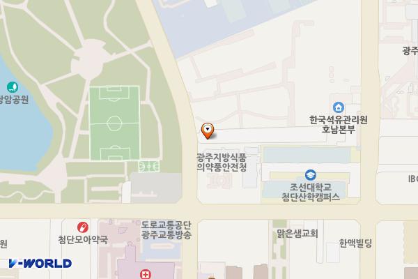 광주디자인진흥원 야외주차장 위치 지도 — 전남광주통합특별시 북구 첨단과기로176번길 27
