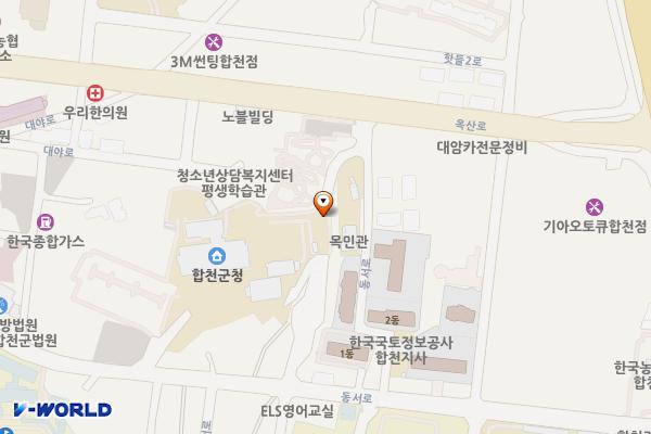 합천군청 위치 지도 — 경상남도 합천군 합천읍 동서로 119