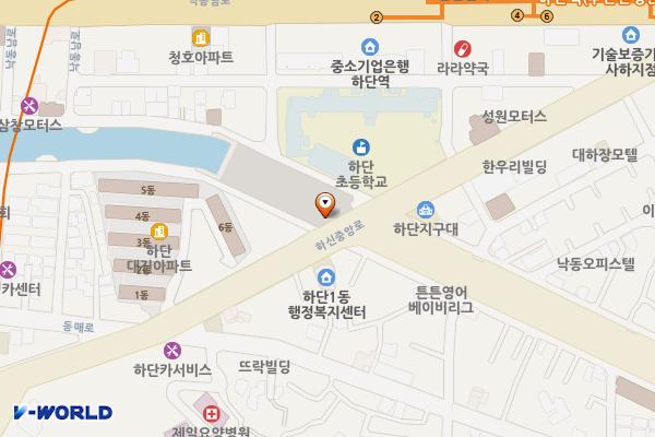 하단역 공영주차장 위치 지도 — 부산광역시 사하구 하신중앙로 313