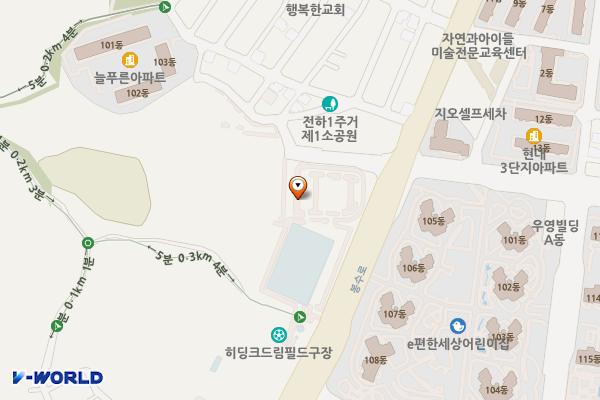 울산 동구 전하체육센터 위치 지도 — 울산광역시 동구 봉수로 285