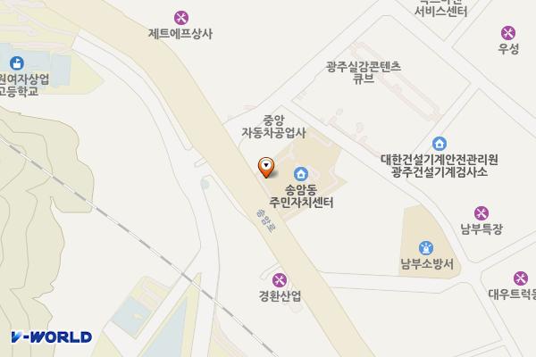 송암동주민센터 위치 지도 — 전남광주통합특별시 남구 송암로 66
