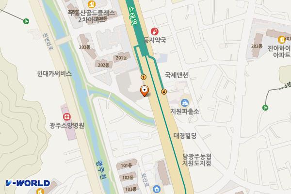 소태역 환승주차장 위치 지도 — 전남광주통합특별시 동구 남문로 575