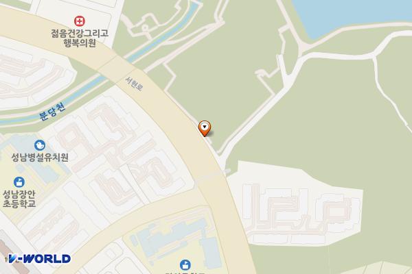 율동자연공원 B주차장 위치 지도 — 경기도 성남시 분당구 서현로 459