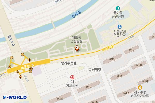 개포동공원 공영주차장 위치 지도 — 서울특별시 강남구 개포로 509