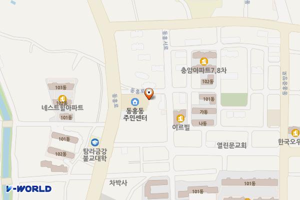 동홍동 주민센터 위치 지도 — 제주특별자치도 서귀포시 동홍로 104