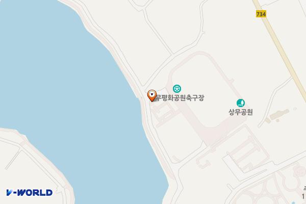 상무평화공원 주차장 위치 지도 — 전남광주통합특별시 장성군 삼계면 주산리 731-5