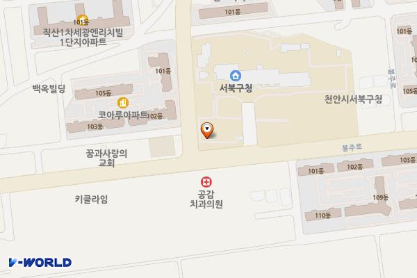 천안시 서북구청 위치 지도 — 충청남도 천안시 서북구 성거읍 봉주로 75
