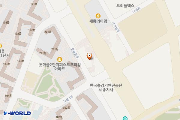첫마을 BRT 환승주차장 A 위치 지도 — 세종특별자치시 나성남로 7-7