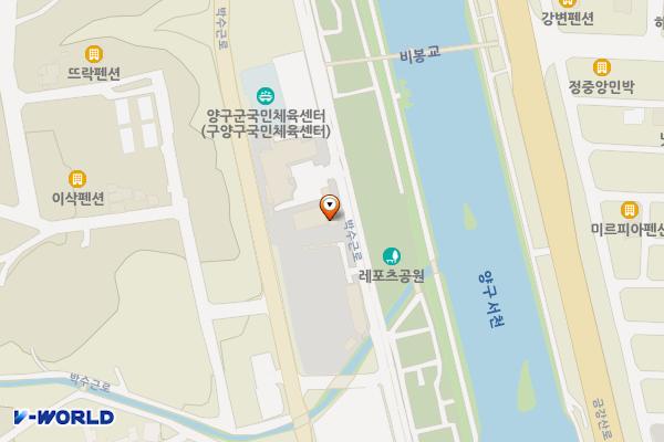 양구군 청소년수련관 주차장 위치 지도 — 강원특별자치도 양구군 양구읍 상리 394-22