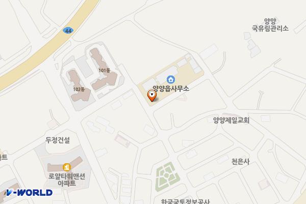 양양읍사무소 위치 지도 — 강원특별자치도 양양군 양양읍 관아길 32