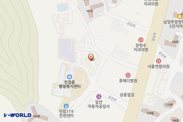 진접오남행정복지센터 2주차장 위치 지도 — 경기도 남양주시 진접읍 장현리 69