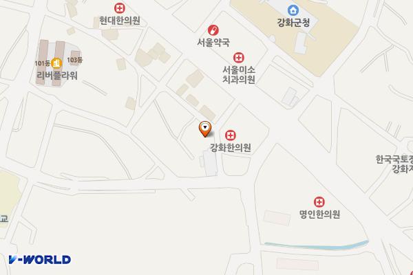 강화읍 남문공영주차장 위치 지도 — 인천광역시 강화군 강화읍 신문리 4-5