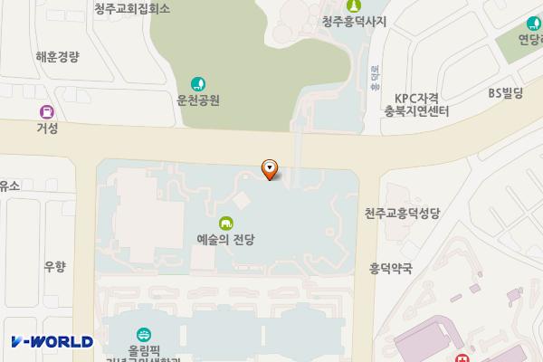 청주예술의전당 위치 지도 — 충청북도 청주시 서원구 흥덕로 69(사직동)