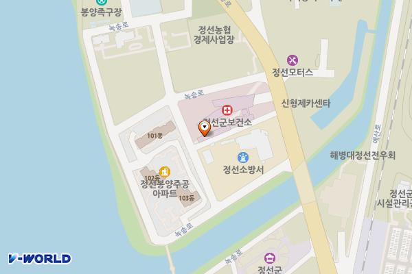정선군 보건소 위치 지도 — 강원특별자치도 정선군 정선읍 녹송로 33