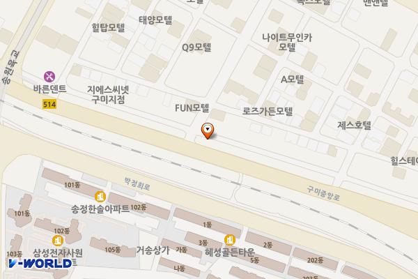 원평구획가로5번주차장 위치 지도 — 경상북도 구미시 원평동 1061