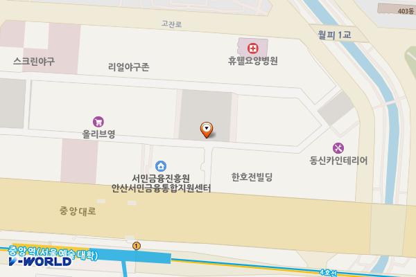 금산빌딩앞 공영 유료주차장 위치 지도 — 경기도 안산시 단원구 고잔동 540-6