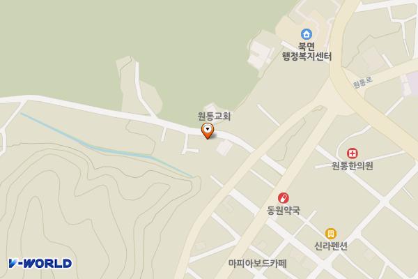 개인택시인제군지부 위치 지도 — 강원특별자치도 인제군 북면 원통로 177번길 11