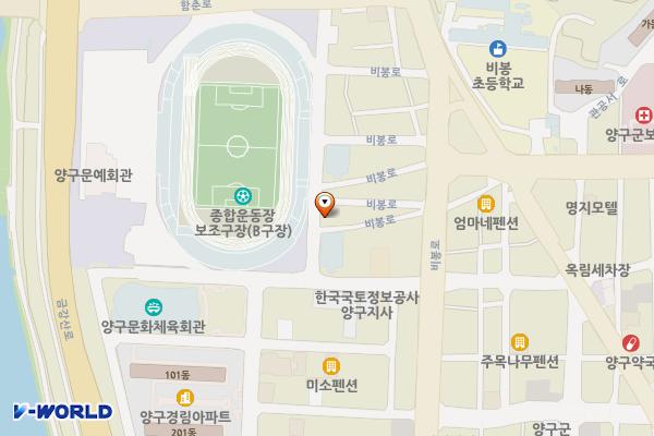 (사)강원도시각장애인연합회 양구군지회 위치 지도 — 강원특별자치도 양구군 양구읍 하리 97-9