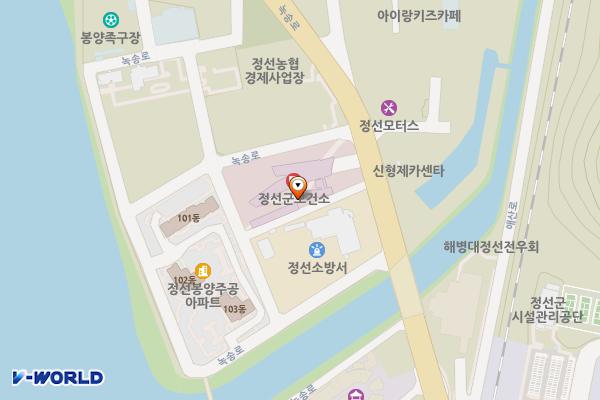 정선군 보건소 위치 지도 — 강원특별자치도 정선군 정선읍 녹송로 33