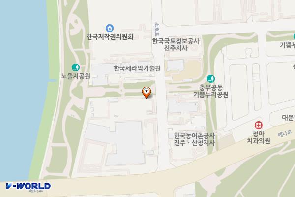 한국세라믹기술원 소재종합지원센터 위치 지도 — 경상남도 진주시 소호로 101