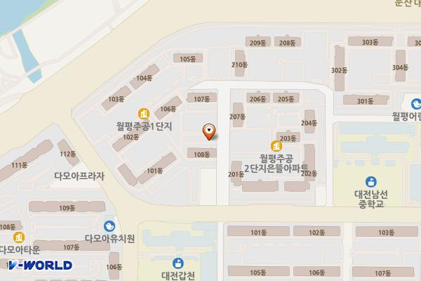 한밭종합사회복지관 위치 지도 — 대전광역시 서구 월평북로 11