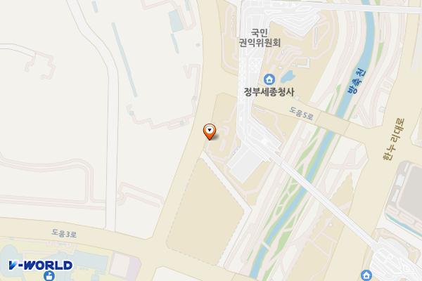 정부세종청사 8동 주차장 위치 지도 — 세종특별자치시 도움5로 19