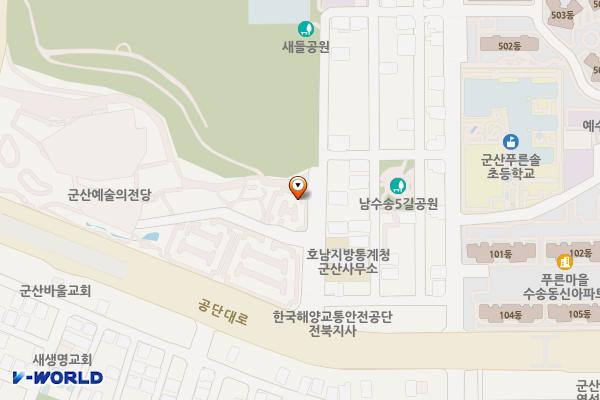 군산예술의전당 위치 지도 — 전북특별자치도 군산시 백토로 203