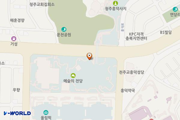 청주예술의전당 위치 지도 — 충청북도 청주시 서원구 흥덕로 69(사직동)