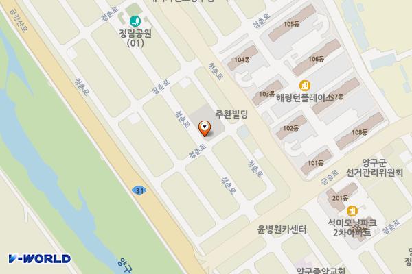 해링턴아파트 건너 공영주차장 위치 지도 — 강원특별자치도 양구군 상리 591-5