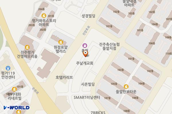 평거4 공영주차장 위치 지도 — 경상남도 진주시 평거동 197-1