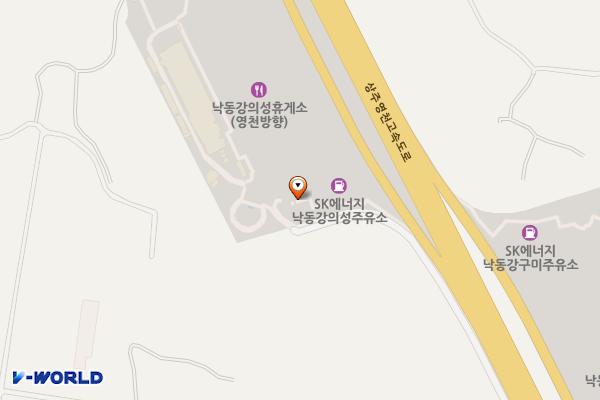 낙동강의성휴게소(하행) 위치 지도 — 경상북도 구미시 도개면 용산리 산21-8