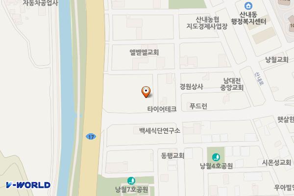 효광원 위치 지도 — 대전광역시 동구 산내로1305번길 48