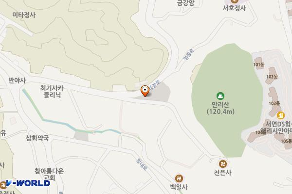 만리산주거지전용주차장 위치 지도 — 부산광역시 부산진구 엄광로 491