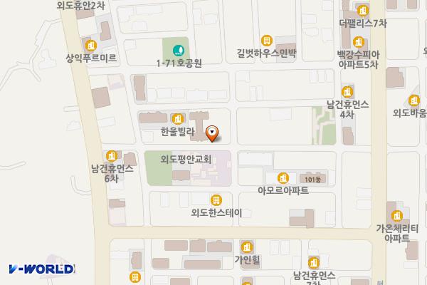 외도구획정리지구1 공영주차장 위치 지도 — 제주특별자치도 제주시 외도일동 440-7
