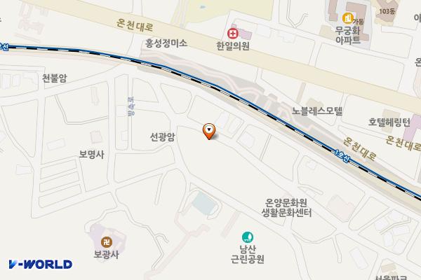 아산시노인종합복지관 위치 지도 — 충청남도 아산시 남산로 10
