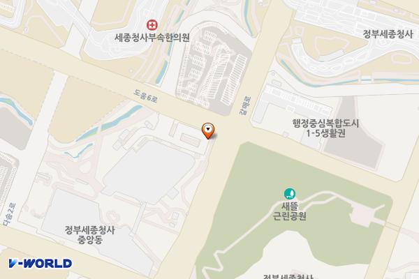 정부세종청사 중앙동 위치 지도 — 세종특별자치시 도음6로 42