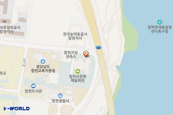 합천군 문화예술회관 위치 지도 — 경상남도 합천군 합천읍 황강체육공원로 93