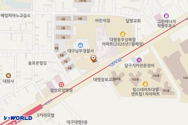 대구남부경찰서 위치 지도 — 대구광역시 남구 대명로 249