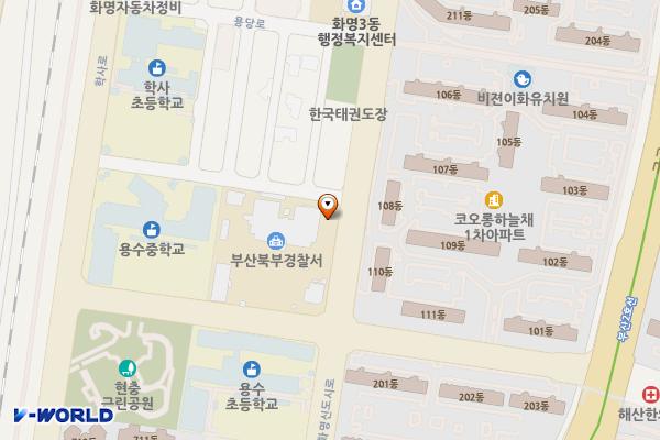 부산북부경찰서 위치 지도 — 부산광역시 북구 화명신도시로 63