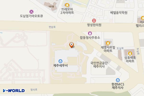 정부제주지방합동청사 주차장 위치 지도 — 제주특별자치도 제주시 청사로 59(도남동)