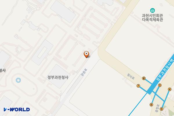 정부과천청사 주차장 위치 지도 — 경기도 과천시 관문로 47