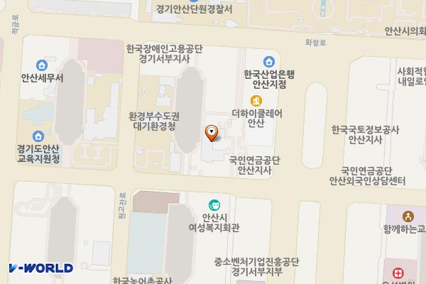 안산시상하수도사업소 위치 지도 — 경기도 안산시 단원구 고잔로 27