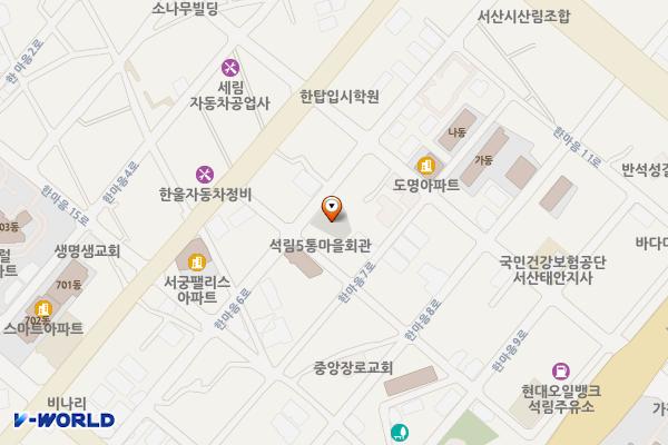원조장어마을 옆 공영주차장 위치 지도 — 충청남도 서산시 한마음7로 25-1