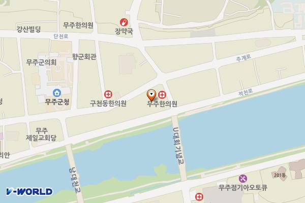 무주군청 맑은물사업소 위치 지도 — 전북특별자치도 무주군 무주읍 읍내리210-2